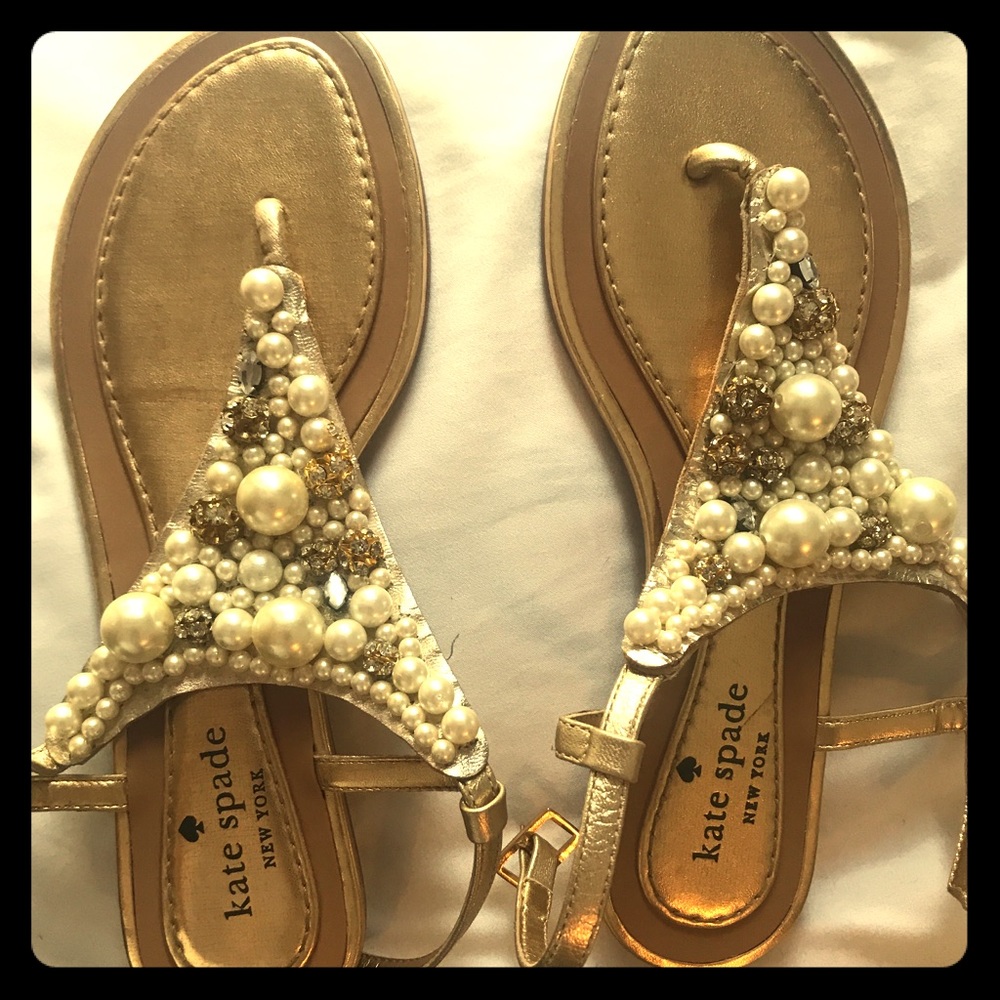 Kate Spade Pearl Embellished Wedding Sandals